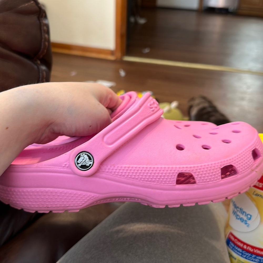Pink crocs
